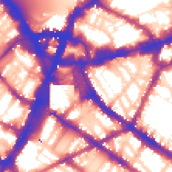 Daytime road noise heatmap for SW1V 1EJ