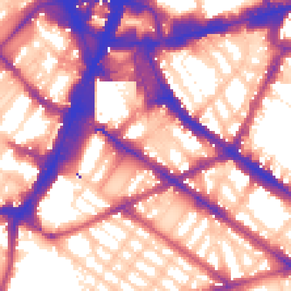 Daytime road noise heatmap for SW1V 1HS