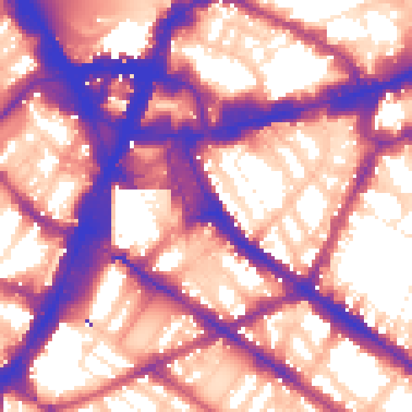 Daytime road noise heatmap for SW1V 1LH