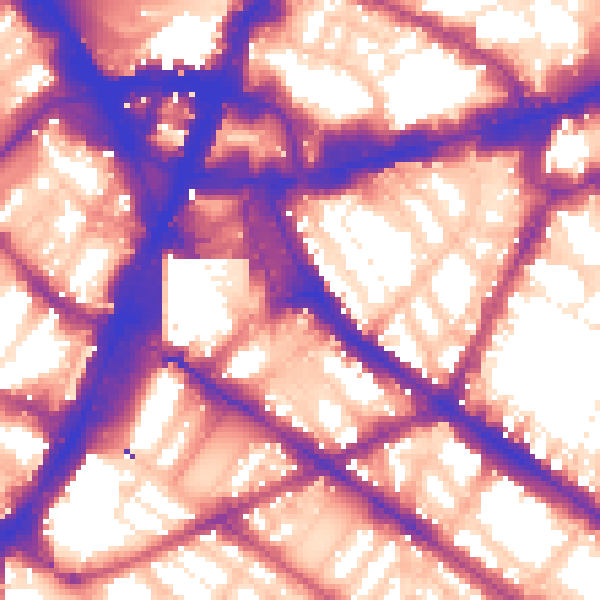 Daytime road noise heatmap for SW1V 1LJ