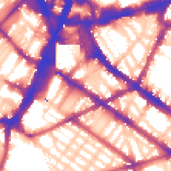 Daytime road noise heatmap for SW1V 1PP