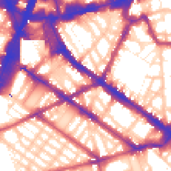 Daytime road noise heatmap for SW1V 1QT