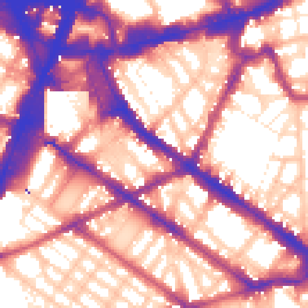 Daytime road noise heatmap for SW1V 1SH