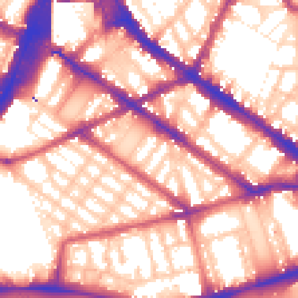 Daytime road noise heatmap for SW1V 2DB