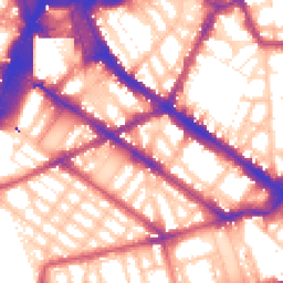 Daytime road noise heatmap for SW1V 2ER