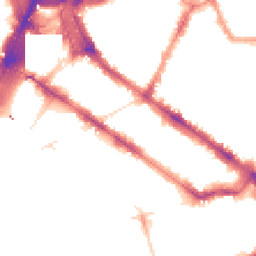 Night-time road noise heatmap for SW1V 2LW