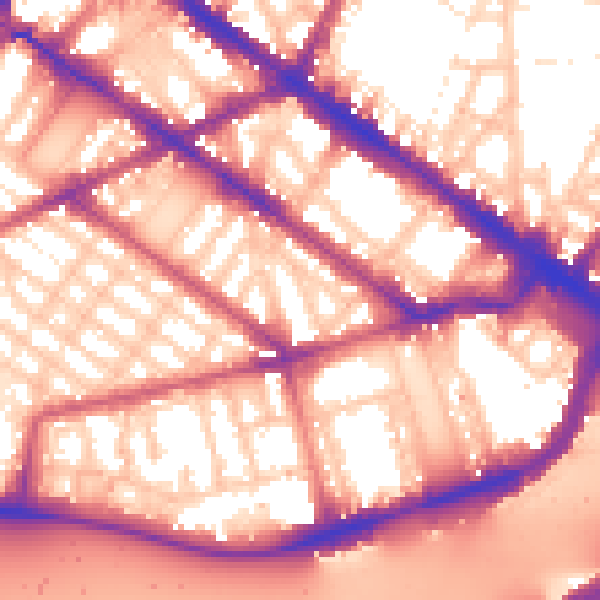 Daytime road noise heatmap for SW1V 2NS