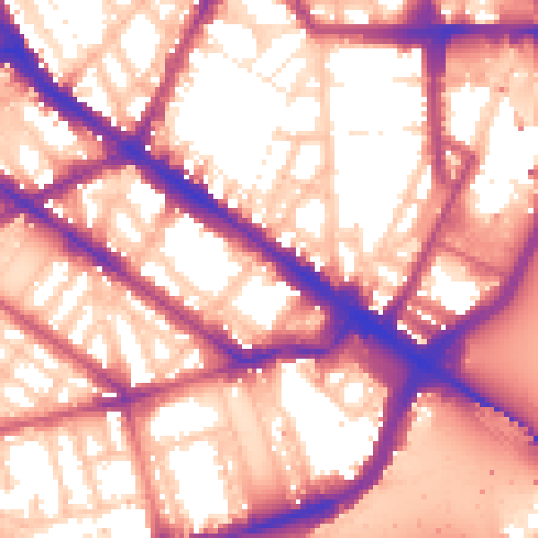 Daytime road noise heatmap for SW1V 2PX