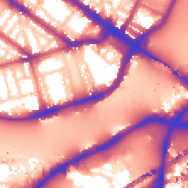 Daytime road noise heatmap for SW1V 3LD