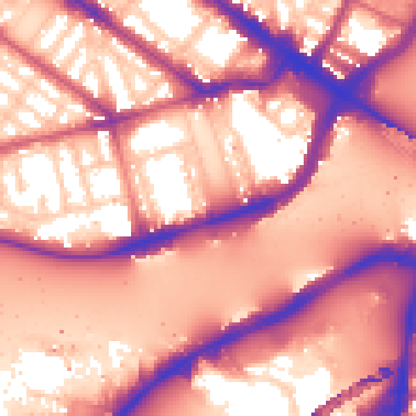 Daytime road noise heatmap for SW1V 3QY