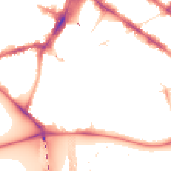 Night-time road noise heatmap for SW1V 4AF