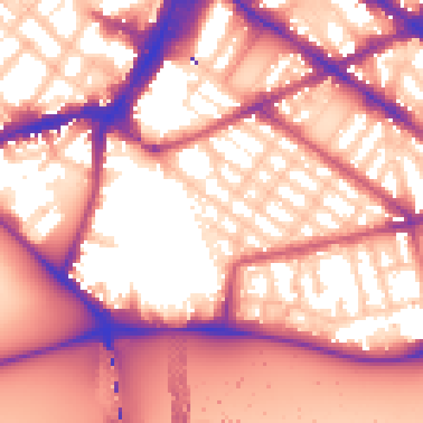 Daytime road noise heatmap for SW1V 4LB