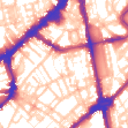 Daytime road noise heatmap for SW1X 0DE