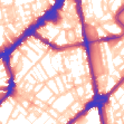 Daytime road noise heatmap for SW1X 0EQ