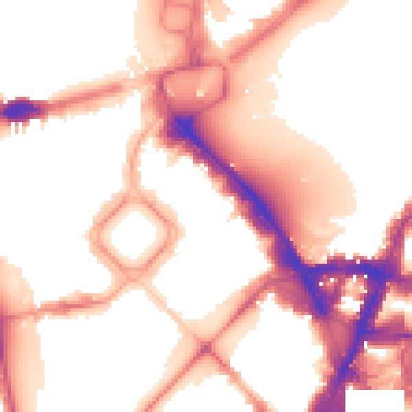 Night-time road noise heatmap for SW1X 7BY