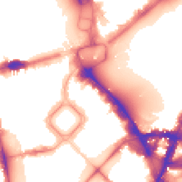 Night-time road noise heatmap for SW1X 7DE