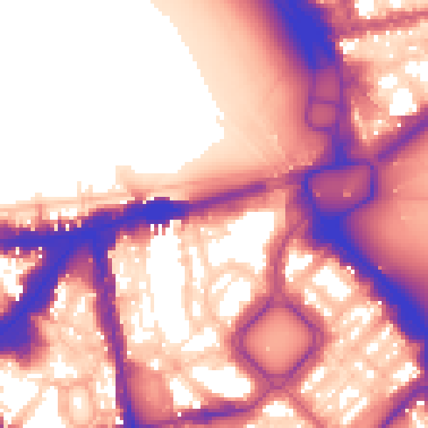 Daytime road noise heatmap for SW1X 7NL