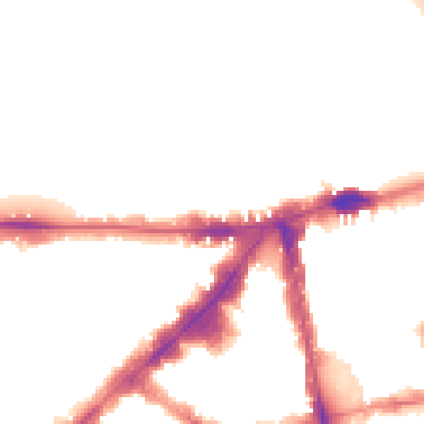 Night-time road noise heatmap for SW1X 7PQ
