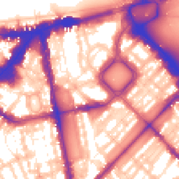 Daytime road noise heatmap for SW1X 8JG
