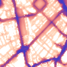 Daytime road noise heatmap for SW1X 8NJ