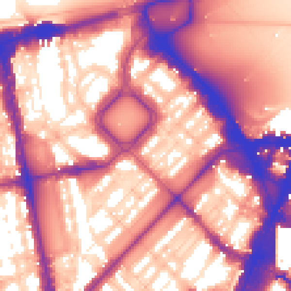 Daytime road noise heatmap for SW1X 8QB