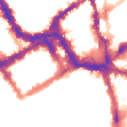 Night-time road noise heatmap for SW1Y 4BN