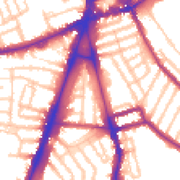 Daytime road noise heatmap for SW2 1LY