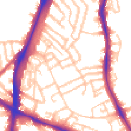 Daytime road noise heatmap for SW2 2AT