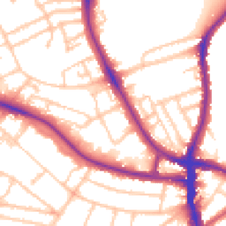 Daytime road noise heatmap for SW2 3QB