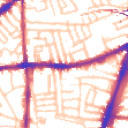 Daytime road noise heatmap for SW2 5RJ