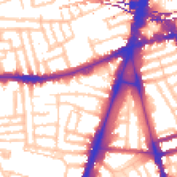 Daytime road noise heatmap for SW2 5RR