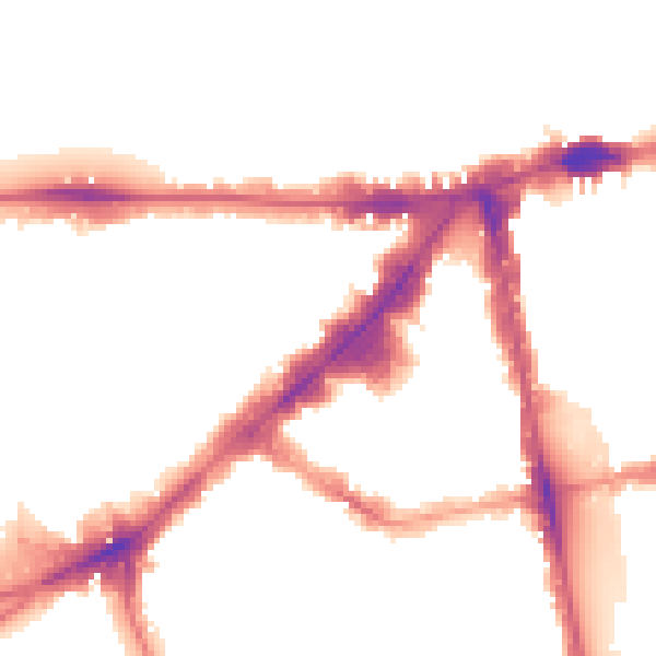 Night-time road noise heatmap for SW3 1ER