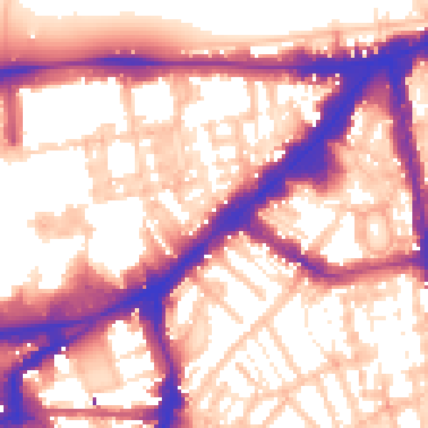 Daytime road noise heatmap for SW3 1HW