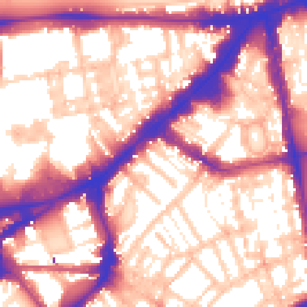 Daytime road noise heatmap for SW3 1LE