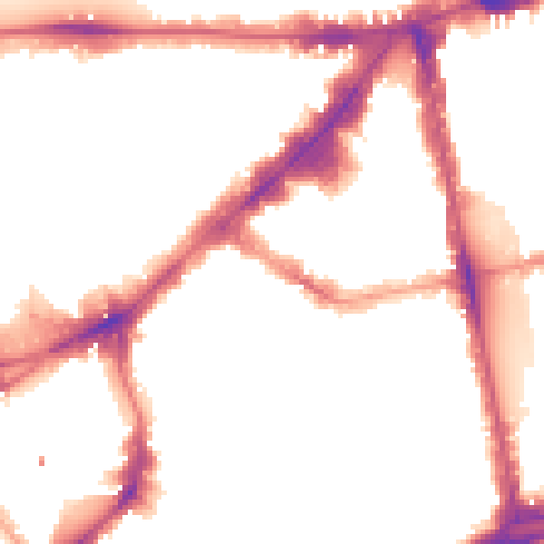 Night-time road noise heatmap for SW3 1NX