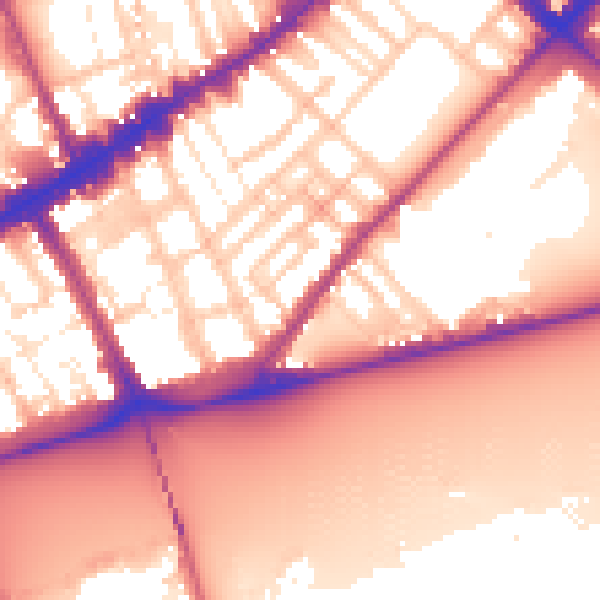 Daytime road noise heatmap for SW3 4HH