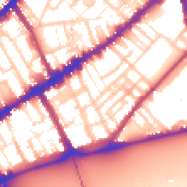 Daytime road noise heatmap for SW3 5SU