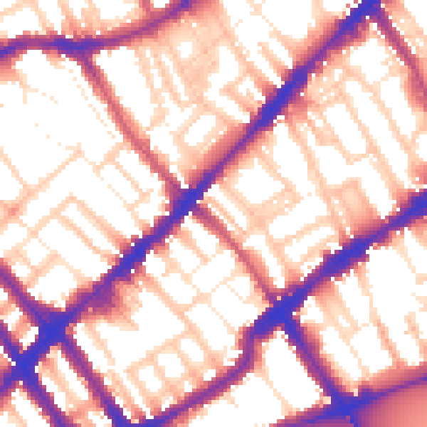 Daytime road noise heatmap for SW3 6BU