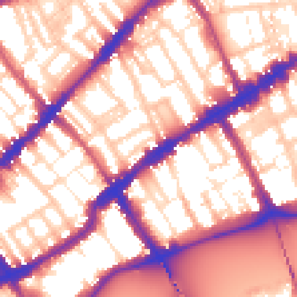 Daytime road noise heatmap for SW3 6DT