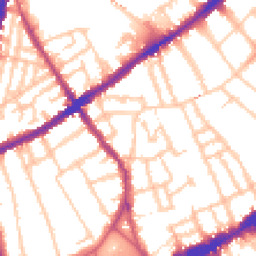 Daytime road noise heatmap for SW4 0EB