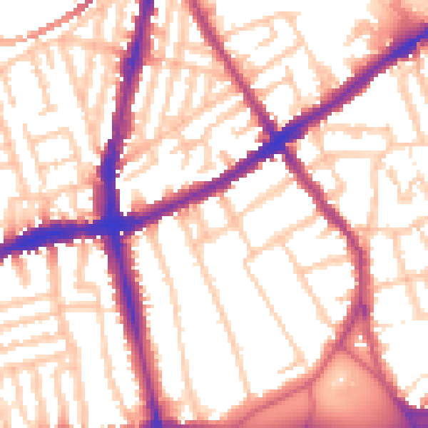 Daytime road noise heatmap for SW4 0LJ