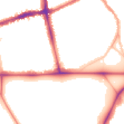 Night-time road noise heatmap for SW4 0QD