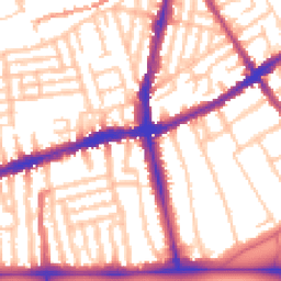 Daytime road noise heatmap for SW4 0QE