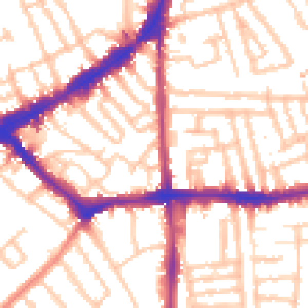 Daytime road noise heatmap for SW4 7ER