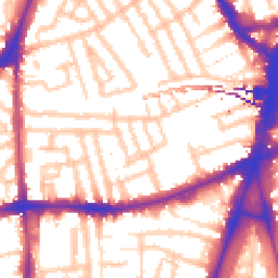 Daytime road noise heatmap for SW4 7RP