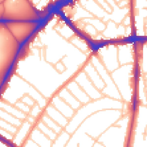 Daytime road noise heatmap for SW4 9JJ