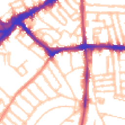 Daytime road noise heatmap for SW4 9NR