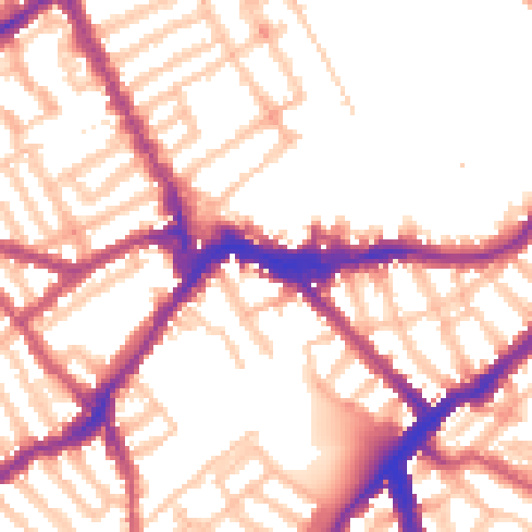 Daytime road noise heatmap for SW6 1AA