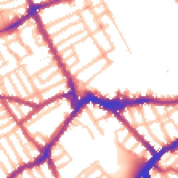 Daytime road noise heatmap for SW6 1AX