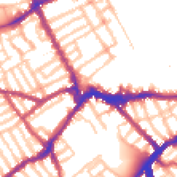 Daytime road noise heatmap for SW6 1BE